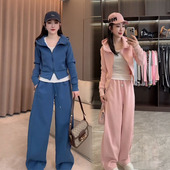 女2026春季 简约款 新款 连帽拉链短外套卫裤 两件套 时尚 休闲运动套装