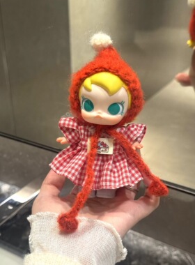 Baby Molly积极入冬可爱红色格纹潮玩玩偶娃衣ob11裙子茉莉小红帽