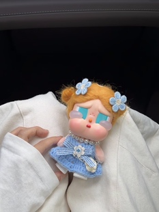 原创！哭娃crybaby娃衣咕噜咕噜海盐蓝针织裙套装沙滩小憩