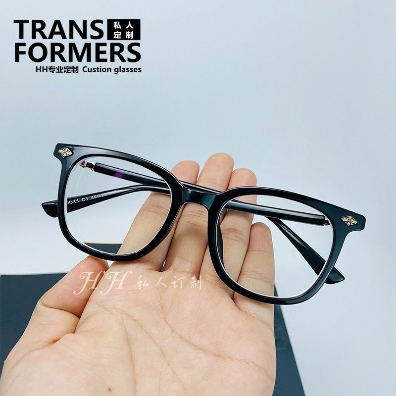 韩版黑框素颜平光镜女 ins网红街拍复古框架男近视配镜方形眼镜