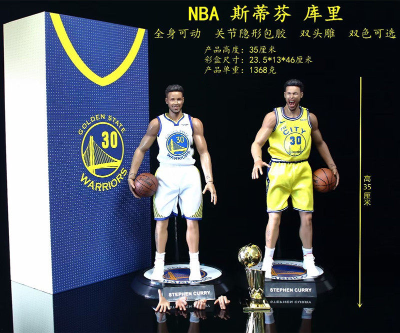 nba 1/6斯蒂芬库里科比詹姆斯欧文可动人偶篮球真人头雕手办模型