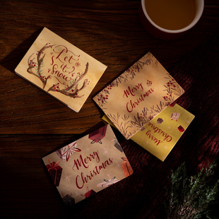 森屿叶圣诞节Diy创意贺卡卡通迷你小卡片感谢祝福儿童礼物含信封