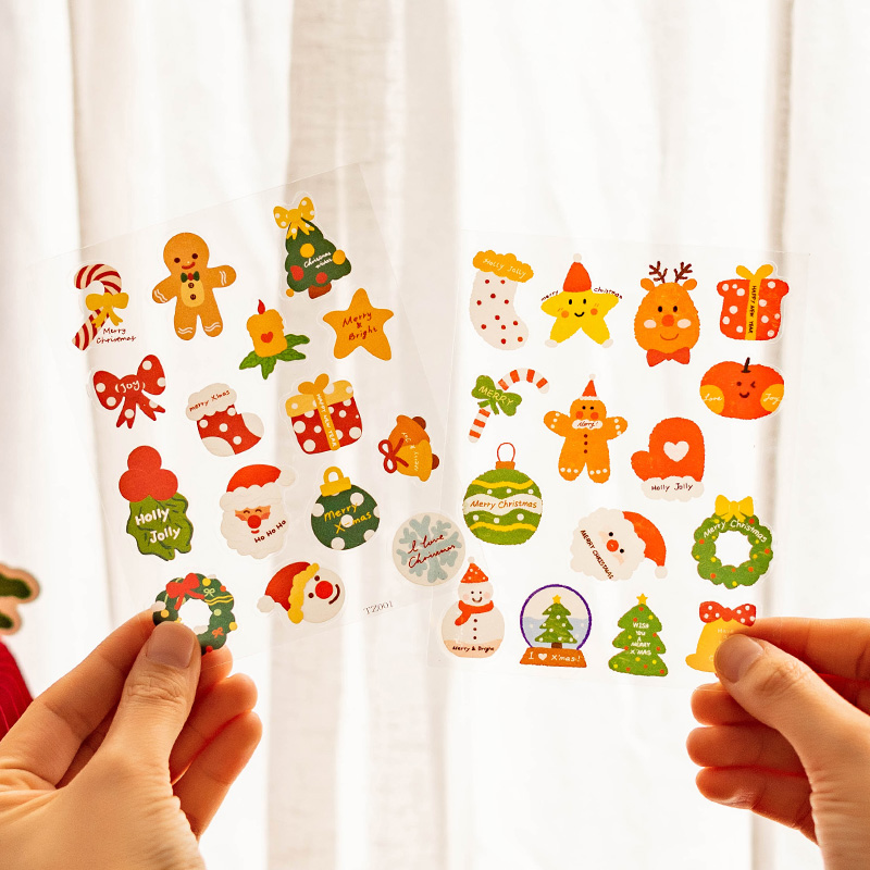 森屿叶圣诞节装饰品贴纸卡通儿童礼物盒贴可移动防水仿污开关贴画