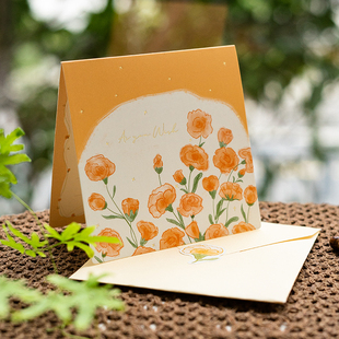 森屿叶小清新圣诞节送老师礼物祝福贺卡加厚手写卡送女友表白卡片