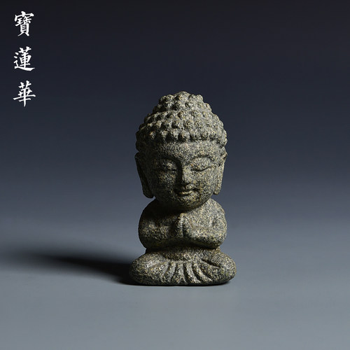 小石佛青摆件手工雕刻禅韵吉祥物