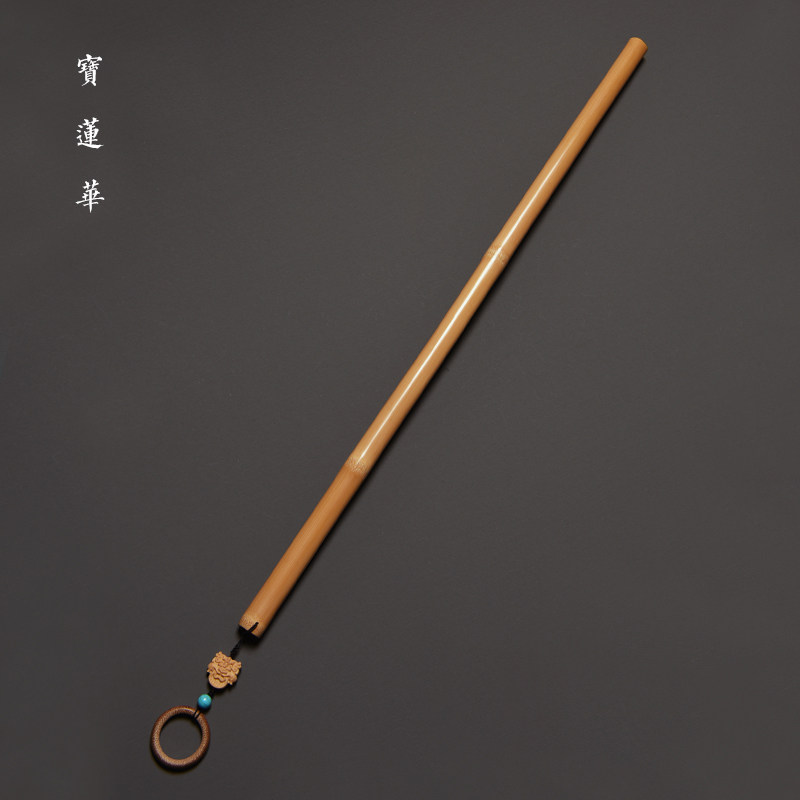 手工特精磨长实心竹文玩教鞭 戒尺 茶玩手把件实心竹制长竹鞭竹节