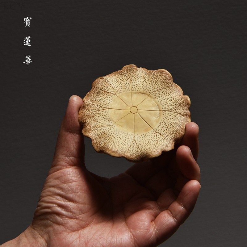 天然老竹根料手工雕荷叶小盘 竹垫杯垫盖置杯托 竹把玩件茶玩茶垫,餐饮具,茶托,淘宝优惠券,粉丝福利购,淘宝优惠卷