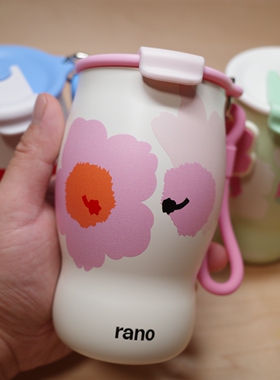 rano乐序女生保温杯水杯陶瓷覆层内胆曼特宁咖啡杯家用便携颜值