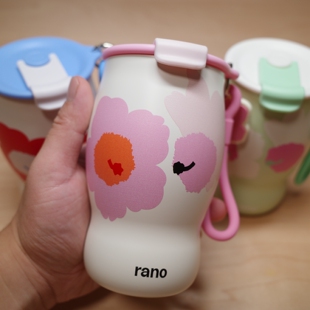 rano乐序女生保温杯水杯陶瓷覆层内胆曼特宁咖啡杯家用便携颜值
