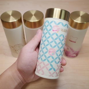 喜式迷你口袋保温杯260ml精瓷覆层内胆3D图案精致做工颜值随手杯