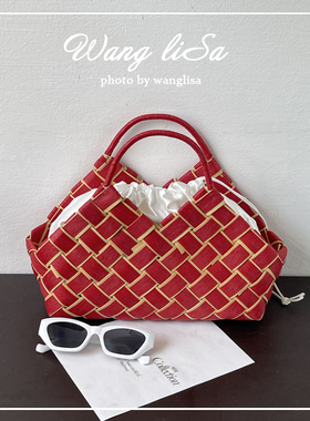 日系手提女包 ins风 百搭 时尚 编织包 中国风