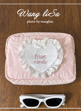 韩版爱心刺绣少女 化妆部 ins风 百搭 可爱收纳包