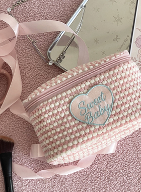 定制logo时尚百搭化妆包女大容量单肩托特包可爱甜美Baby字母包