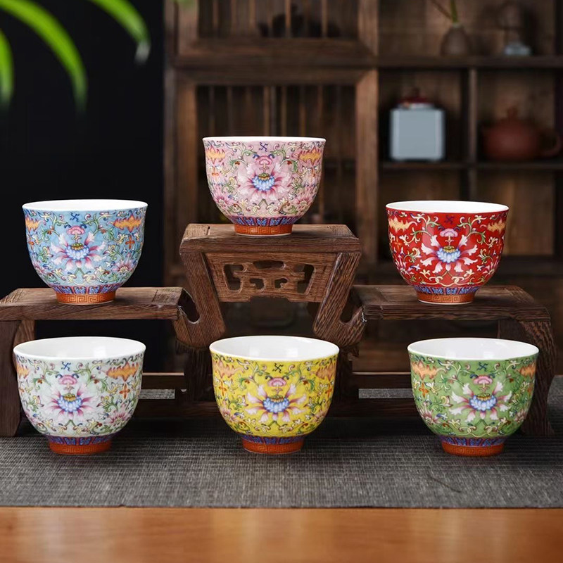 珐琅彩主人杯品茗杯功夫茶具