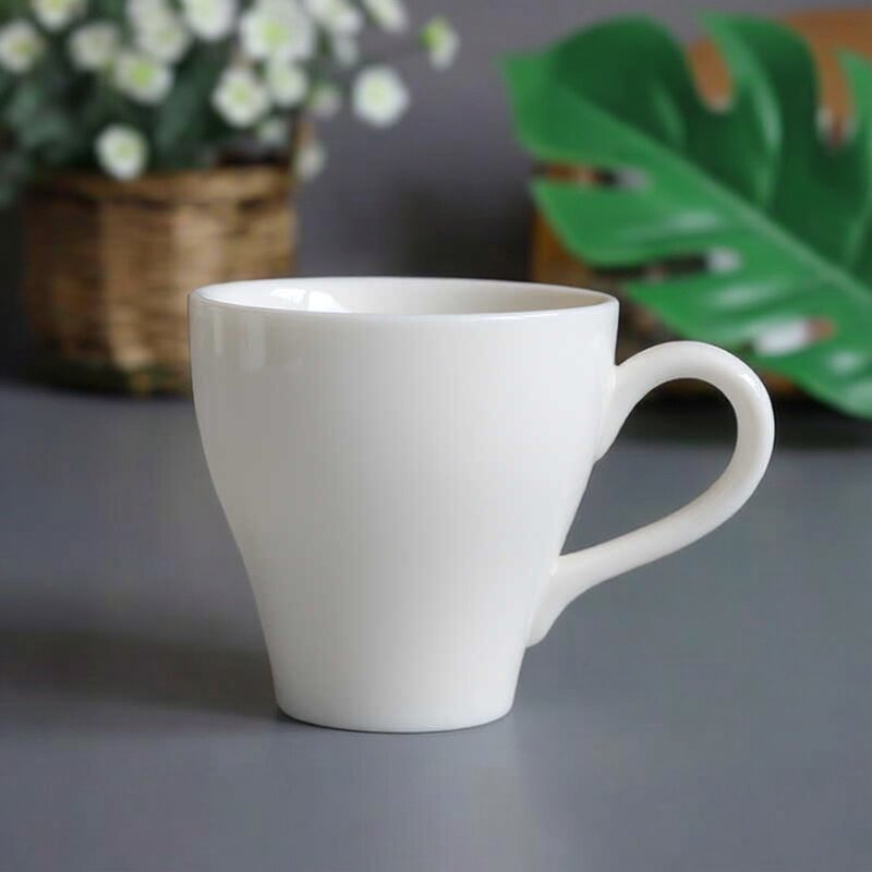 有耳陶瓷茶杯功夫茶具品茗杯红茶花茶普洱杯带把定制LOGO75ml白瓷