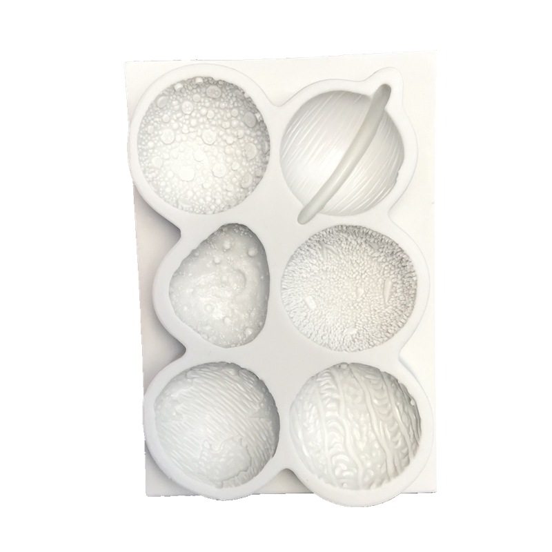 新款6连星球硅胶模 烘焙装饰品花朵 翻糖杯子蛋糕围边装饰模具