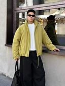 痞帅百搭立领潮牌宽松夹上衣 秋冬季 90白鸭绒美式 复古休闲外套男装