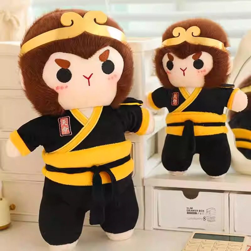 可爱黑卡通神话悟空游戏玩偶黑悟空毛绒玩具生日礼物玩偶猿神娃娃,玩具/童车/益智/积木/模型,毛绒/玩偶/公仔/布艺类玩具,淘宝优惠券,粉丝福利购,淘宝优惠卷