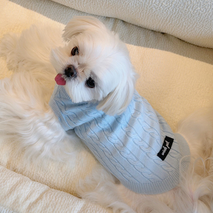 复古麻花毛衣马尔济斯约克夏比熊泰迪约克夏小型犬宠物狗狗衣服