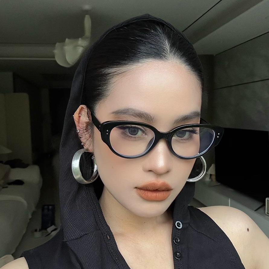 AIYALIU2025新款欧美夸张金属大圆圈简约拉丝耳环