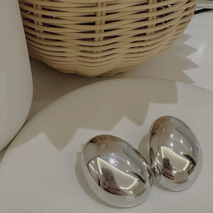 AIYALIU2025新款欧美风夸张不规则大椭圆耳环小众简约新款耳钉