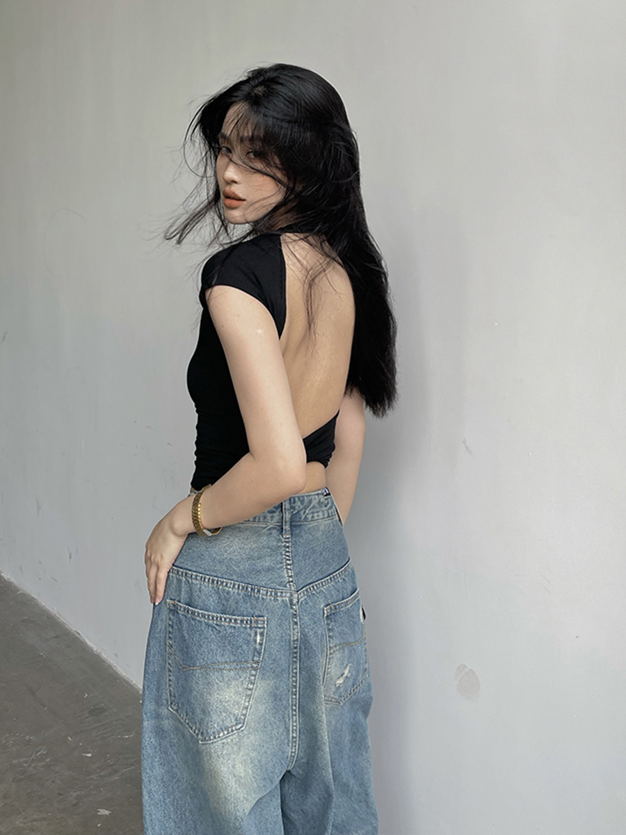 大露背aiyaliu露背T恤