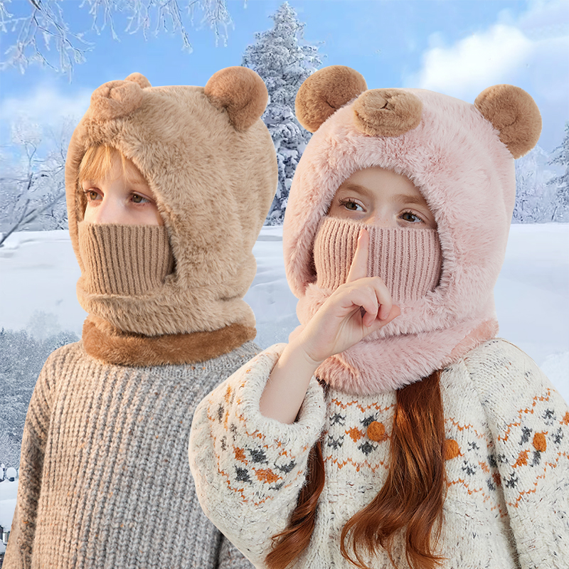 东北雪乡防寒帽子围巾一体