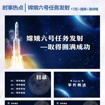 2024年时事热点【嫦娥六号发射】PPT成品+演讲稿【短信自动发货】