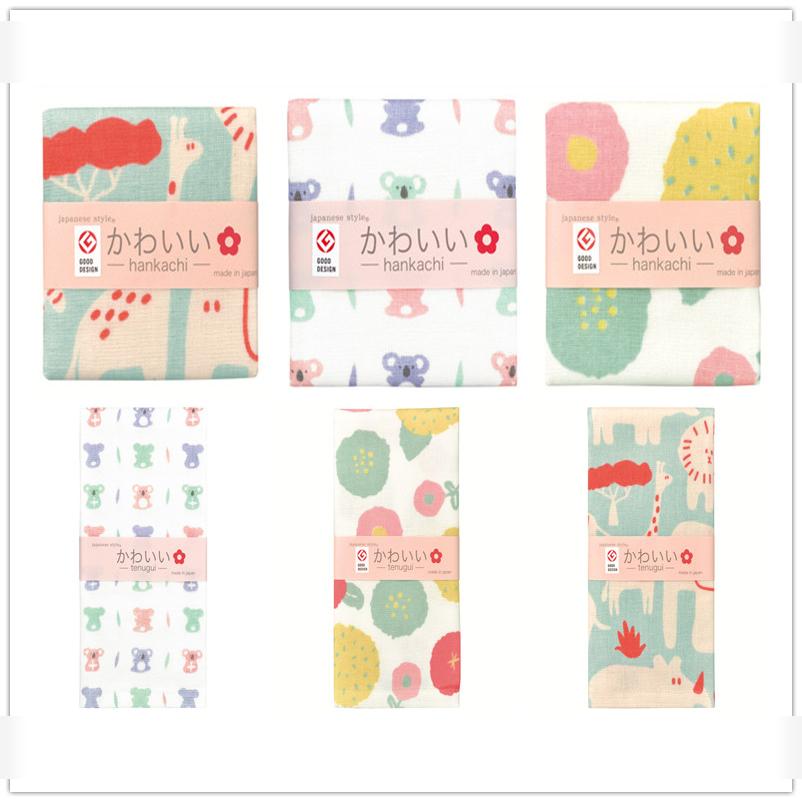 日本进口田园风纱布纯棉吸水柔软轻薄速干日式方巾洗脸面巾34*90