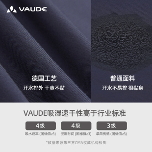 男排汗运动登山骑行徒步上衣打底衫 VAUDE巍德T恤户外速干衣长袖