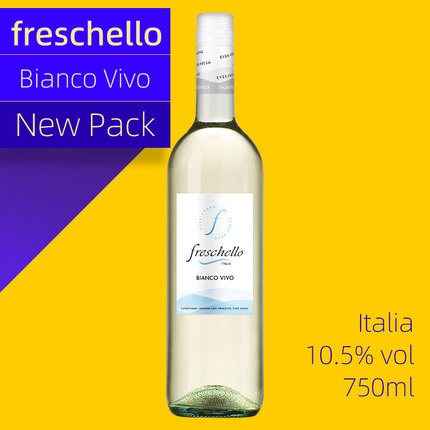 Freschello 意大利 进口 弗莱斯凯罗白葡萄酒 半干型 750ml/瓶