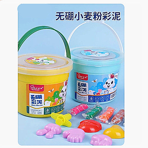 大桶彩泥套装桶装橡皮泥无毒小麦泥12色24粘土儿童幼儿园专用无毒