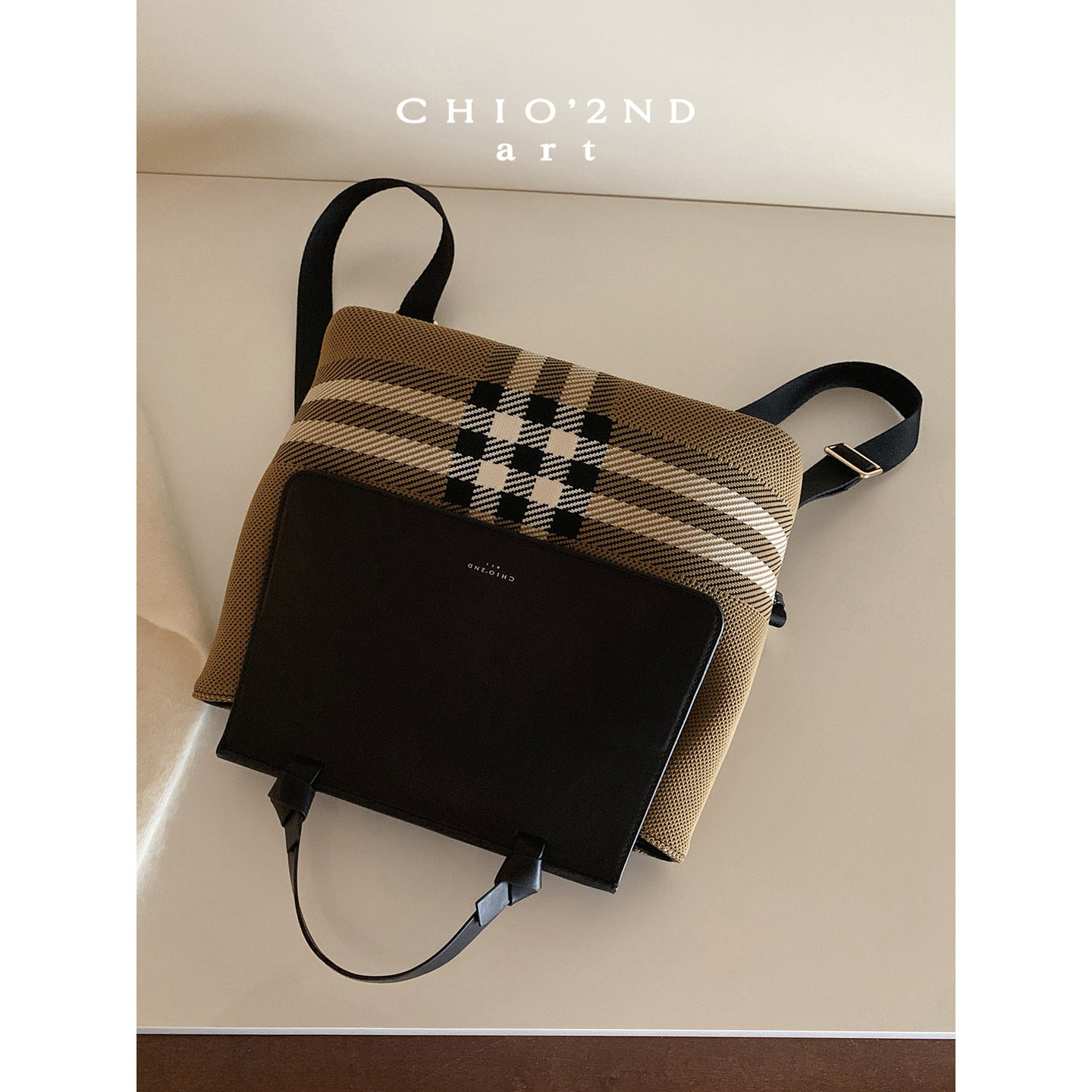 南风Chio2nd闲序格纹双肩包