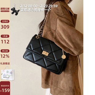 南风Chio2nd 暖冬华夫小方包包女日常通勤百搭链条菱格单肩斜挎包