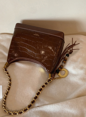 南风Chio2nd 金贵假日托特包包女石头纹链条单肩腋下包通勤斜挎包