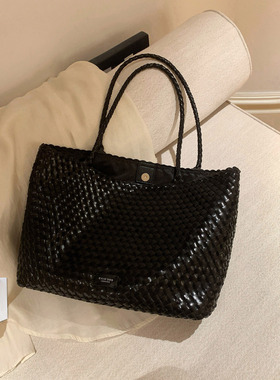 南风Chio2nd 静夜维港托特包包女士通勤黑色编织包大容量单肩包