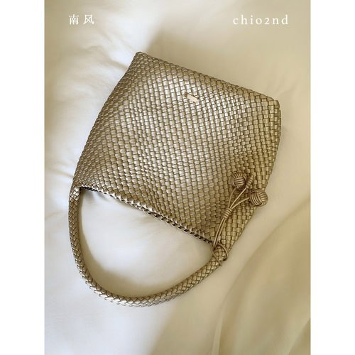 Chio2nd浅夏织锦托特包