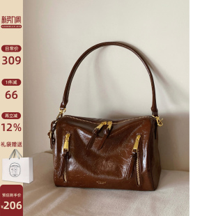 南风Chio2nd 梧月琉光枕头包包女复古油蜡皮腋下包通勤单肩斜挎包