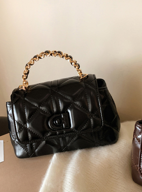 南风Chio2nd 荣耀巴黎小方包包女黑色菱格手提包百搭单肩斜挎小包