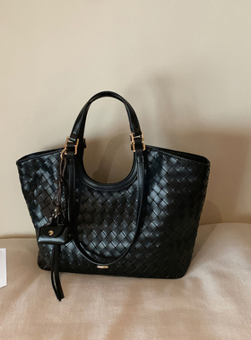 南风Chio2nd 初冬织梦托特包包女款春夏黑色编织包手提单肩通勤包