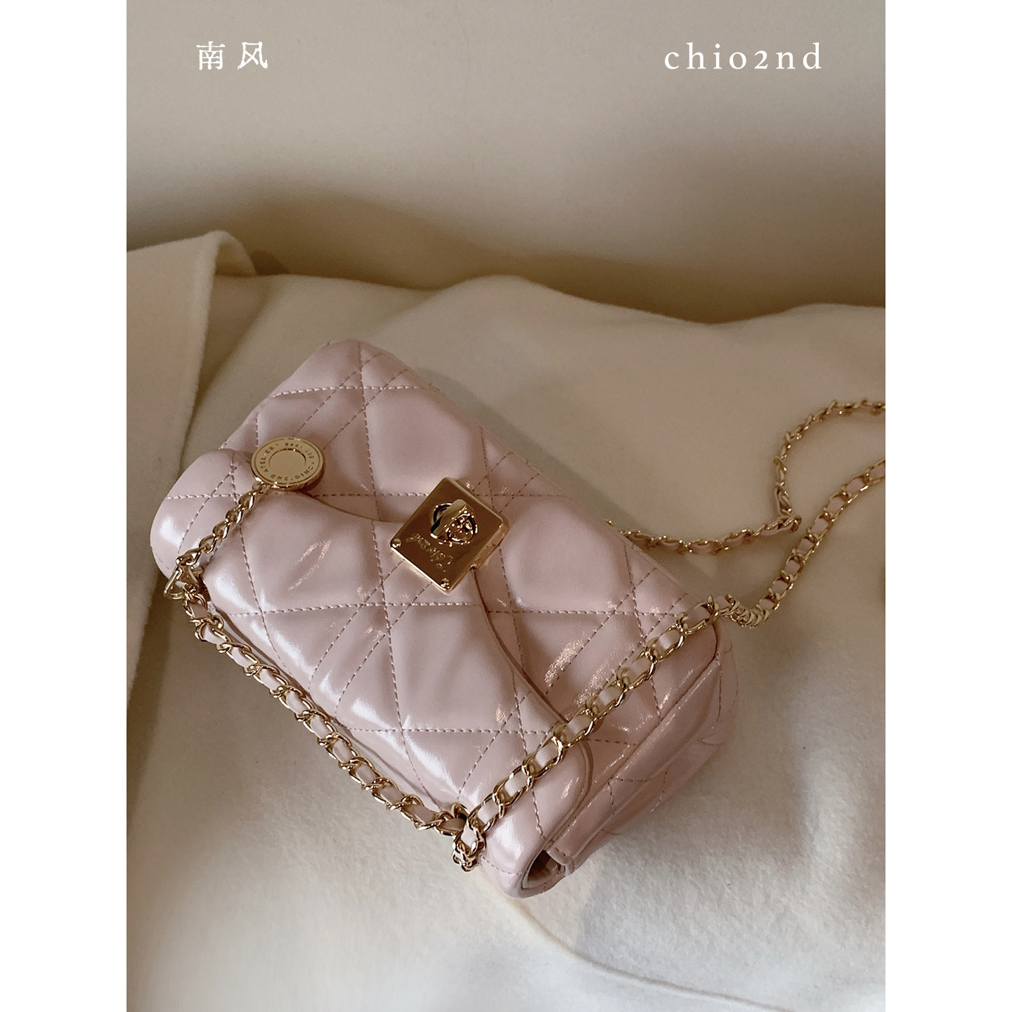 南风Chio2nd 浪漫序曲小方包包女式2026新款菱格链条包单肩斜挎包