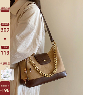 南风Chio2nd 魅雾棕语托特包包女款春夏菱格通勤包百搭单肩斜挎包