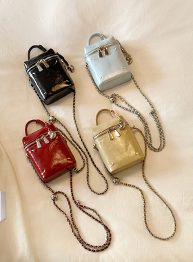 南风Chio2nd 港岛冰室盒子包包女春夏多彩漆皮链条包单肩斜挎小包