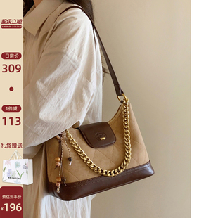 南风Chio2nd 魅雾棕语托特包包女款春夏菱格通勤包百搭单肩斜挎包