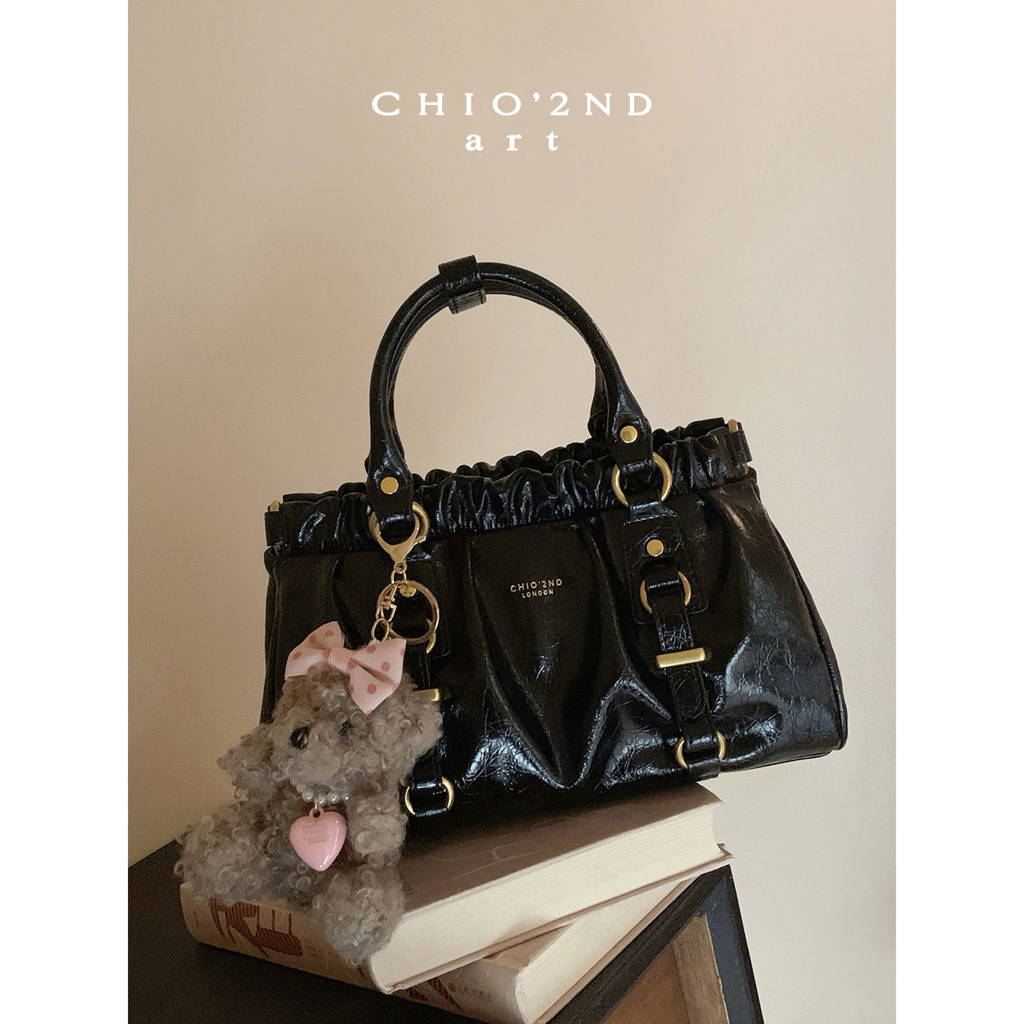 南风Chio2nd黑皮大小姐托特包图片