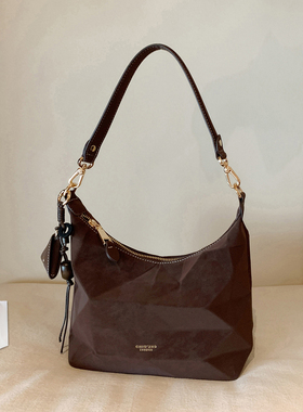 南风Chio2nd 栗棕画廊托特包包女2026巨好看的极简几何线条斜挎包