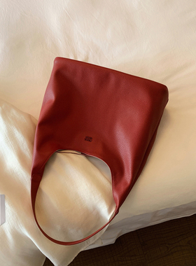 南风Chio2nd 静态画廊托特包包女士红色简约手提包婚包单肩腋下包