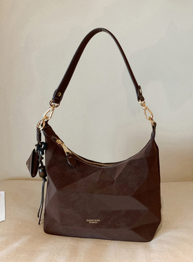 南风Chio2nd 栗棕画廊托特包包女2026巨好看的极简几何线条斜挎包