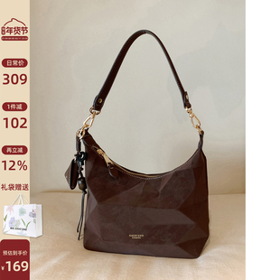 南风Chio2nd 栗棕画廊托特包包女2026巨好看的极简几何线条斜挎包