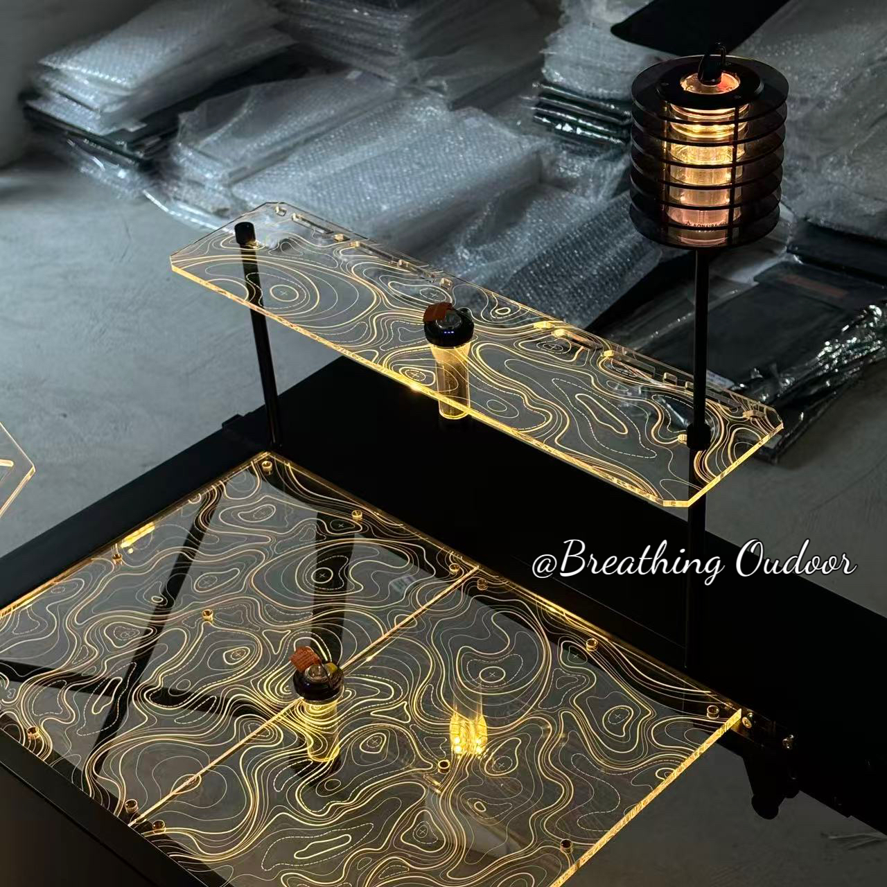 户外露营igt亚克力发光板高等线置物架氛围